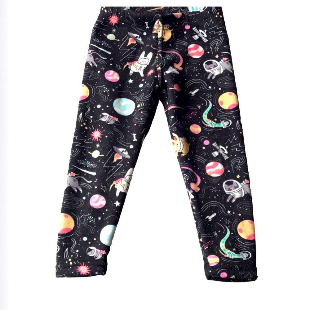3 FOR $10 JUST COZY 2T Multicolour Space Stretch Waist Leggings